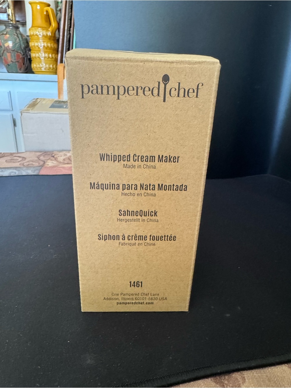 Pampered Chef Brown Whipped Cream Maker Boxed NEW